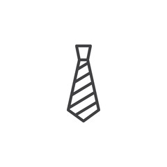 Tie outline icon. linear style sign for mobile concept and web design. Necktie simple line vector icon. Dress code symbol, logo illustration. Pixel perfect vector graphics