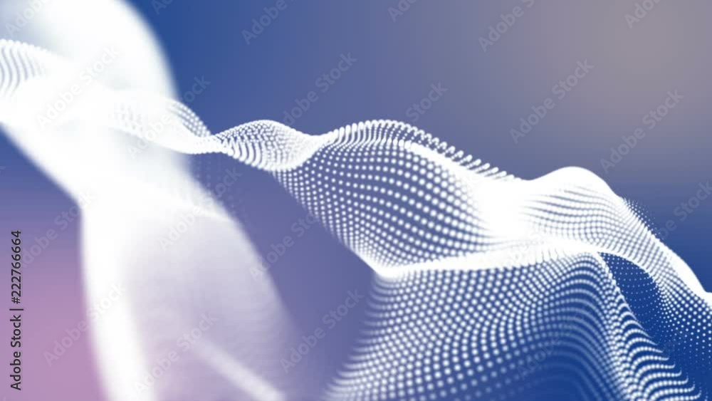 Poster white particles slowly fly on a light blue background. abstract space. 3d rendering.