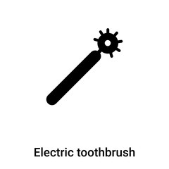 Electric toothbrush icon vector isolated on white background, logo concept of Electric toothbrush sign on transparent background, black filled symbol