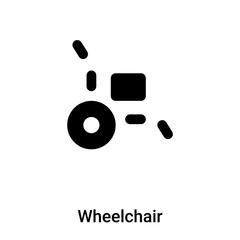 Wheelchair icon vector isolated on white background, logo concept of Wheelchair sign on transparent background, black filled symbol