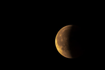 Naklejka premium Blood moon during lunar eclipse, blood moon