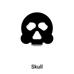 Skull icon vector isolated on white background, logo concept of Skull sign on transparent background, black filled symbol