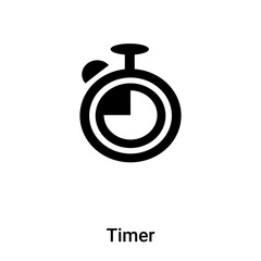 Timer icon vector isolated on white background, logo concept of Timer sign on transparent background, black filled symbol