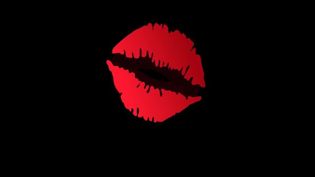 Animation smiley kiss with alpha channel and loop