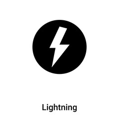 Lightning icon vector isolated on white background, logo concept of Lightning sign on transparent background, black filled symbol