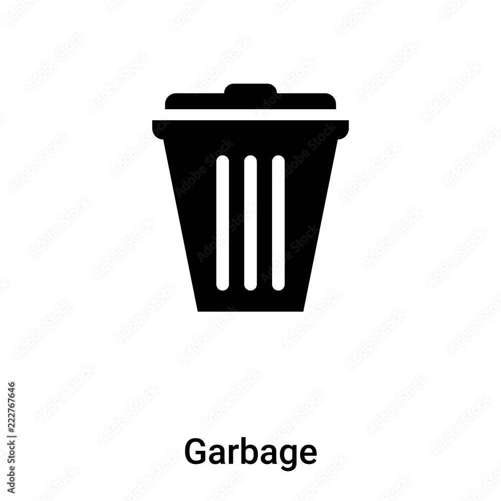 Poster garbage icon vector isolated on white background, logo concept of garbage sign on transparent backgr