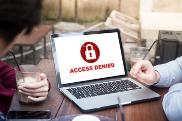 Your access is denied on laptop screen concept, protection security system - 222767635