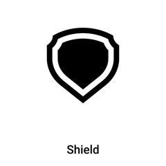 Shield icon vector isolated on white background, logo concept of Shield sign on transparent background, black filled symbol