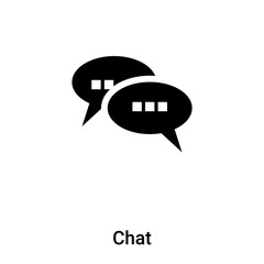 Chat icon vector isolated on white background, logo concept of Chat sign on transparent background, black filled symbol