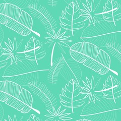 Leaf Pattern Background. Hand Drawn Vector Illustration.