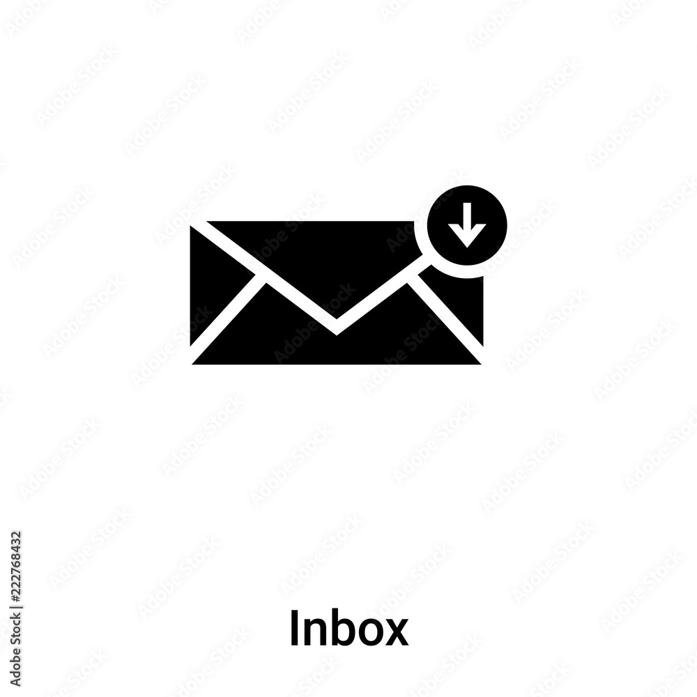Poster inbox icon vector isolated on white background, logo concept of inbox sign on transparent background