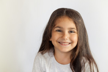 Happy laughing child girl. Healthy kid. Healthy teeth.