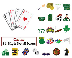 Set of 24  Casino Icons