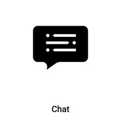 Chat icon vector isolated on white background, logo concept of Chat sign on transparent background, black filled symbol
