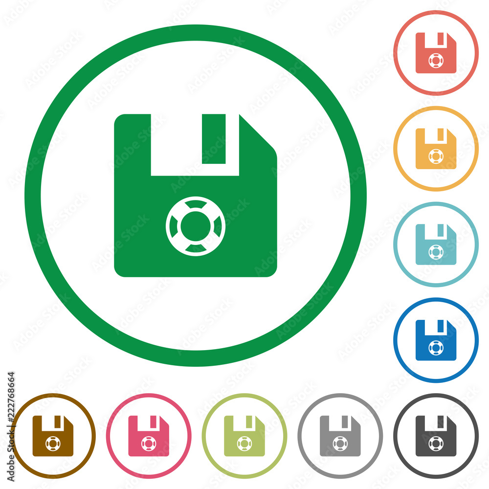Poster help file flat icons with outlines