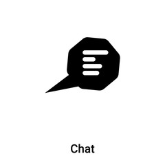 Chat icon vector isolated on white background, logo concept of Chat sign on transparent background, black filled symbol