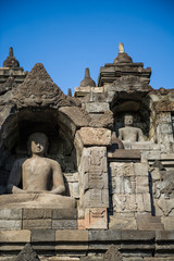 Buddha in stupa at Borobudur Temple, Yogyakarta, Indonesia 2