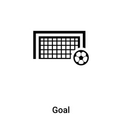 Goal icon vector isolated on white background, logo concept of Goal sign on transparent background, black filled symbol