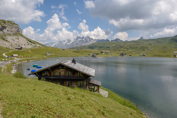 View at lake Melchsee on Switzerland