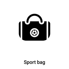 Sport bag icon vector isolated on white background, logo concept of Sport bag sign on transparent background, black filled symbol