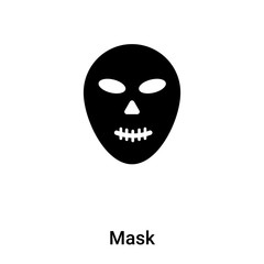Mask icon vector isolated on white background, logo concept of Mask sign on transparent background, black filled symbol