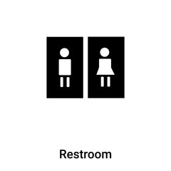 Restroom icon vector isolated on white background, logo concept of Restroom sign on transparent background, black filled symbol