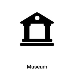 Museum icon vector isolated on white background, logo concept of Museum sign on transparent background, black filled symbol