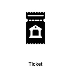 Ticket icon vector isolated on white background, logo concept of Ticket sign on transparent background, black filled symbol