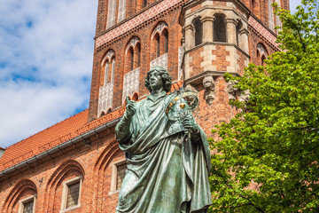 famous statue of astronomer Nicolaus Copernicus (Mikolaj Kopernik) in Torun. Poland © cone88
