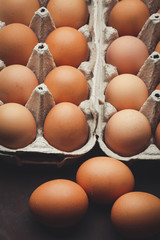 a lot of chicken eggs on the table