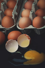 a lot of chicken eggs on the table