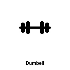 Dumbell icon vector isolated on white background, logo concept of Dumbell sign on transparent background, black filled symbol