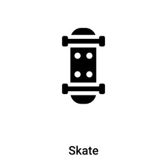 Skate icon vector isolated on white background, logo concept of Skate sign on transparent background, black filled symbol