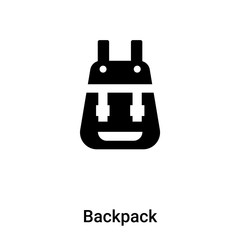 Obraz premium Backpack icon vector isolated on white background, logo concept of Backpack sign on transparent background, black filled symbol