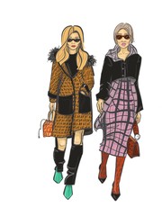 Two girls on fashion week