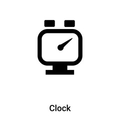 Clock icon vector isolated on white background, logo concept of Clock sign on transparent background, black filled symbol