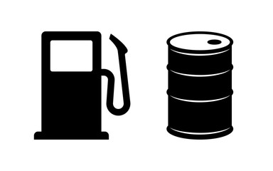 Gas Pump and Oil Barrel Vector Clip Art
