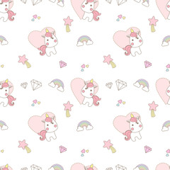 pattern pastel chibi unicorn
