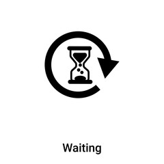 Waiting icon vector isolated on white background, logo concept of Waiting sign on transparent background, black filled symbol
