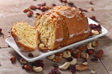 Cupcake with nuts and dried fruits