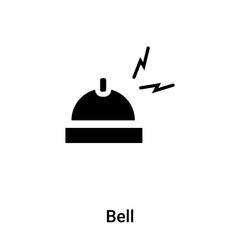 Bell icon vector isolated on white background, logo concept of Bell sign on transparent background, black filled symbol
