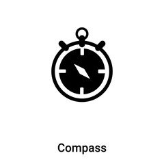 Compass icon vector isolated on white background, logo concept of Compass sign on transparent background, black filled symbol