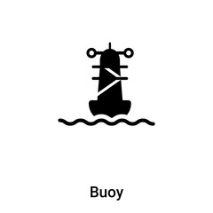 Buoy icon vector isolated on white background, logo concept of Buoy sign on transparent background, black filled symbol