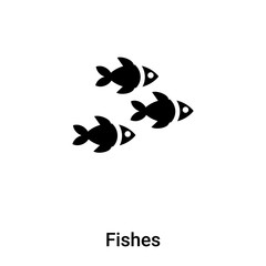 Fishes icon vector isolated on white background, logo concept of Fishes sign on transparent background, black filled symbol