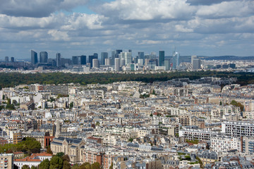 Panorama of the business district of La Defense, Paris, France