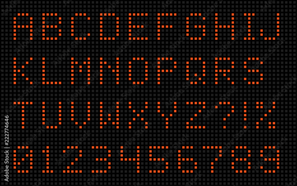 Fototapete square led dot-matrix display font