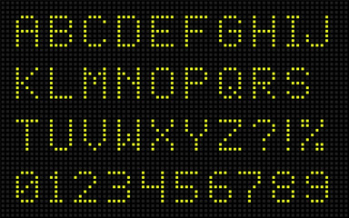 Square LED Dot-Matrix Display Font