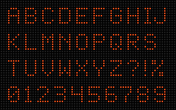 Square LED Dot-Matrix Display Font