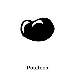 Potatoes icon vector isolated on white background, logo concept of Potatoes sign on transparent background, black filled symbol