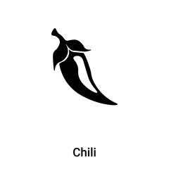 Chili icon vector isolated on white background, logo concept of Chili sign on transparent background, black filled symbol